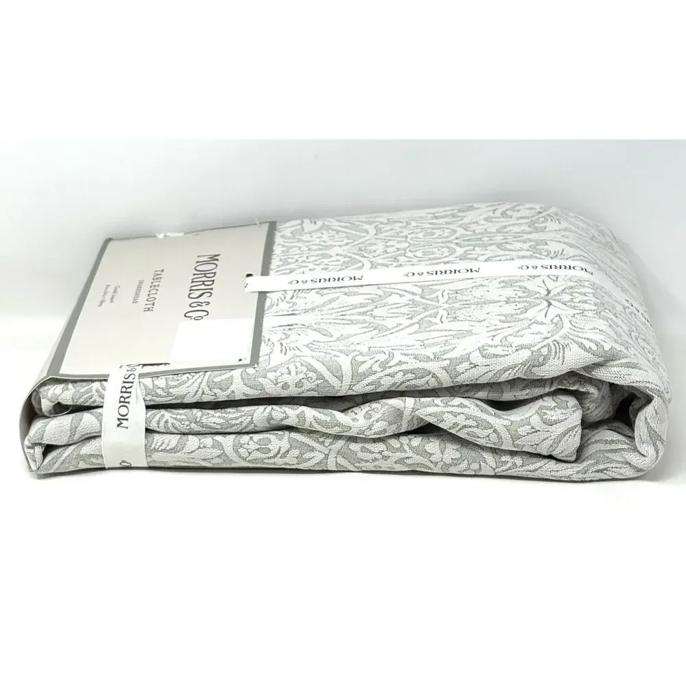 William Morris & Co Snakeshead OBLONG Tablecloth 60X84” In. Seats 6-8 Green Crm